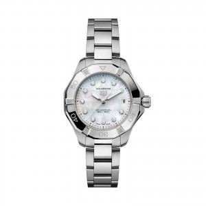 TAG Heuer aquaracer professional 200 solargraph 34 mm dameur med perlemor og diamanter WBP1313.BA0005